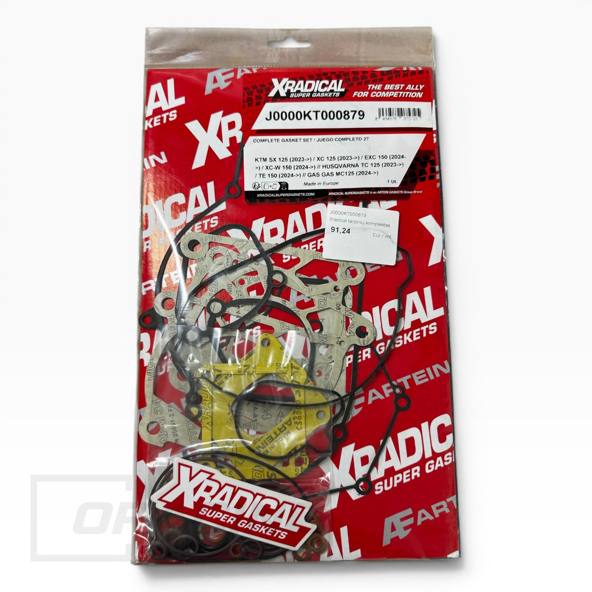 סט אטמים מלא למנוע 125/150 סמ"ק מבית X-RADICAL, מתאים לדגמי KTM, Husqvarna ו-GasGas מהשנים 2023-2024 ומעלה (מק"ט J0000KT000879)