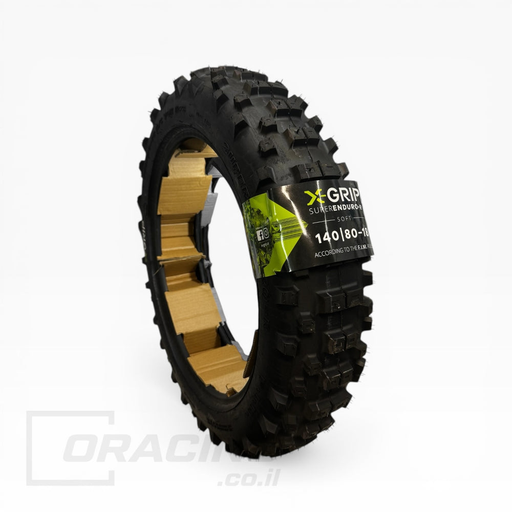 צמיג אחורי לאנדורו X-GRIP SuperEnduro-R 140/80-18 בתרכובת Soft רכה להארד אנדורו, תקינת FIM